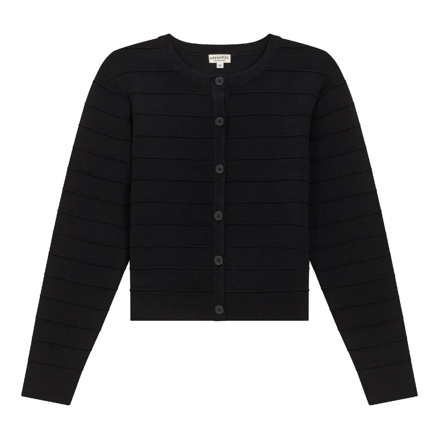 Versatile Rib Knit Crop Cardigan