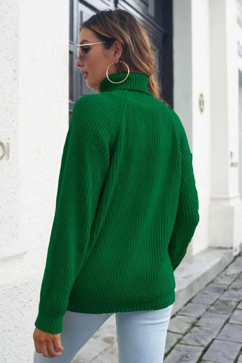 Warm Sophistication Turtleneck Ribbed Knit Sweater