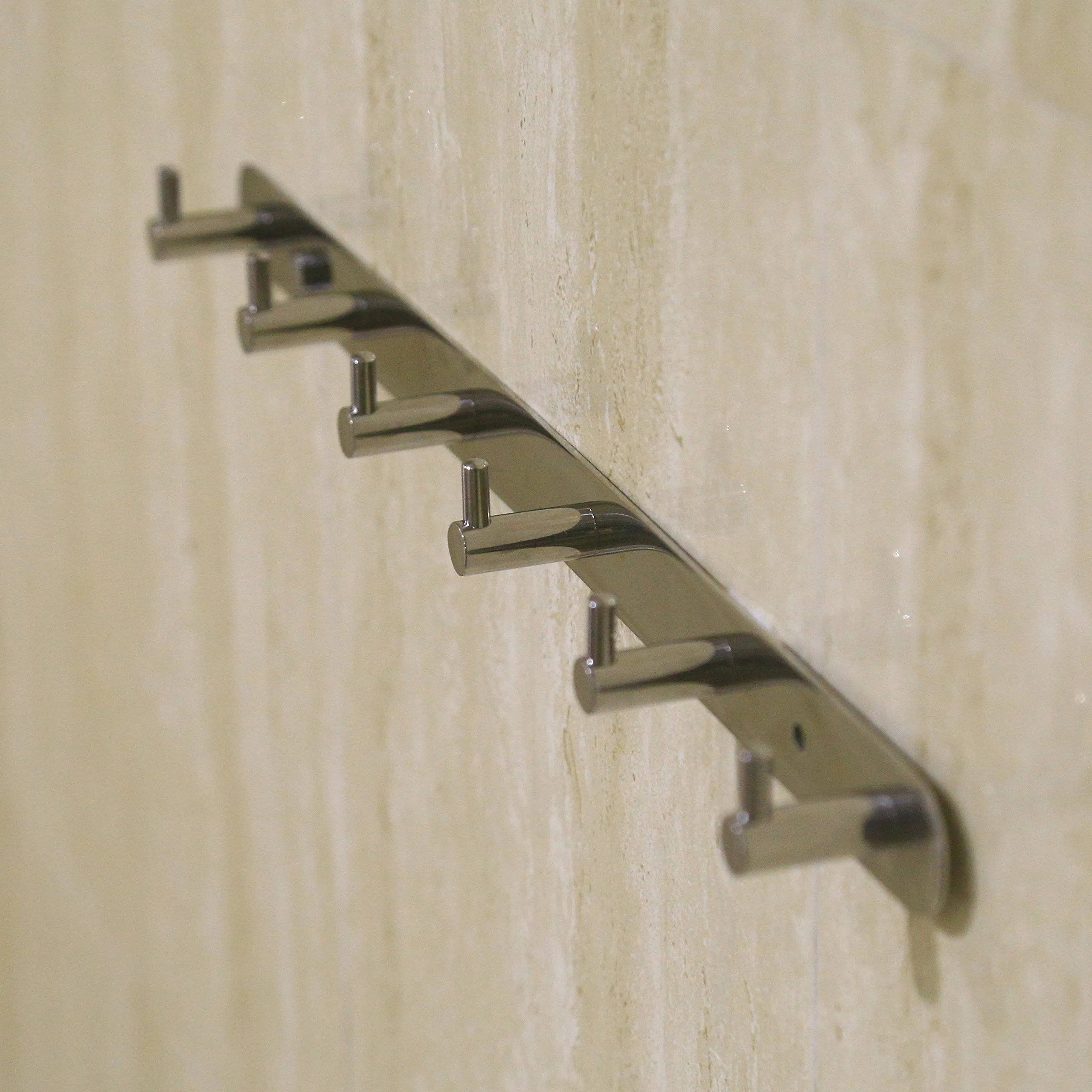 WEBI Polished 6 Peg SUS 304 Coat Robe Hook Hat Garment Rack Kitchen Bath Towel Holder Closet Clothes Hanger, Wall Mounted Bedroom Bathroom Entryway Accessories Home Office Storage Organization 304YZ6