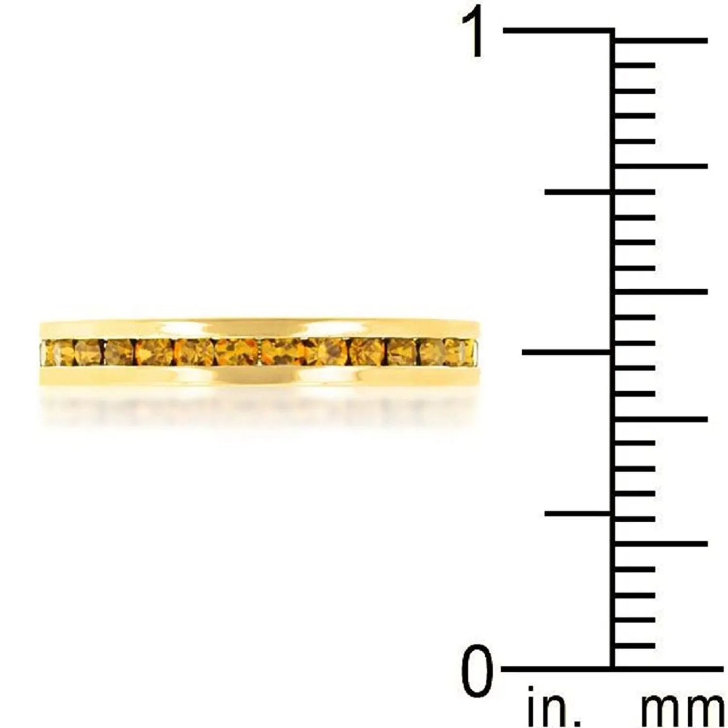 WildKlass Stylish Stackables Yellow Crystal Gold Ring