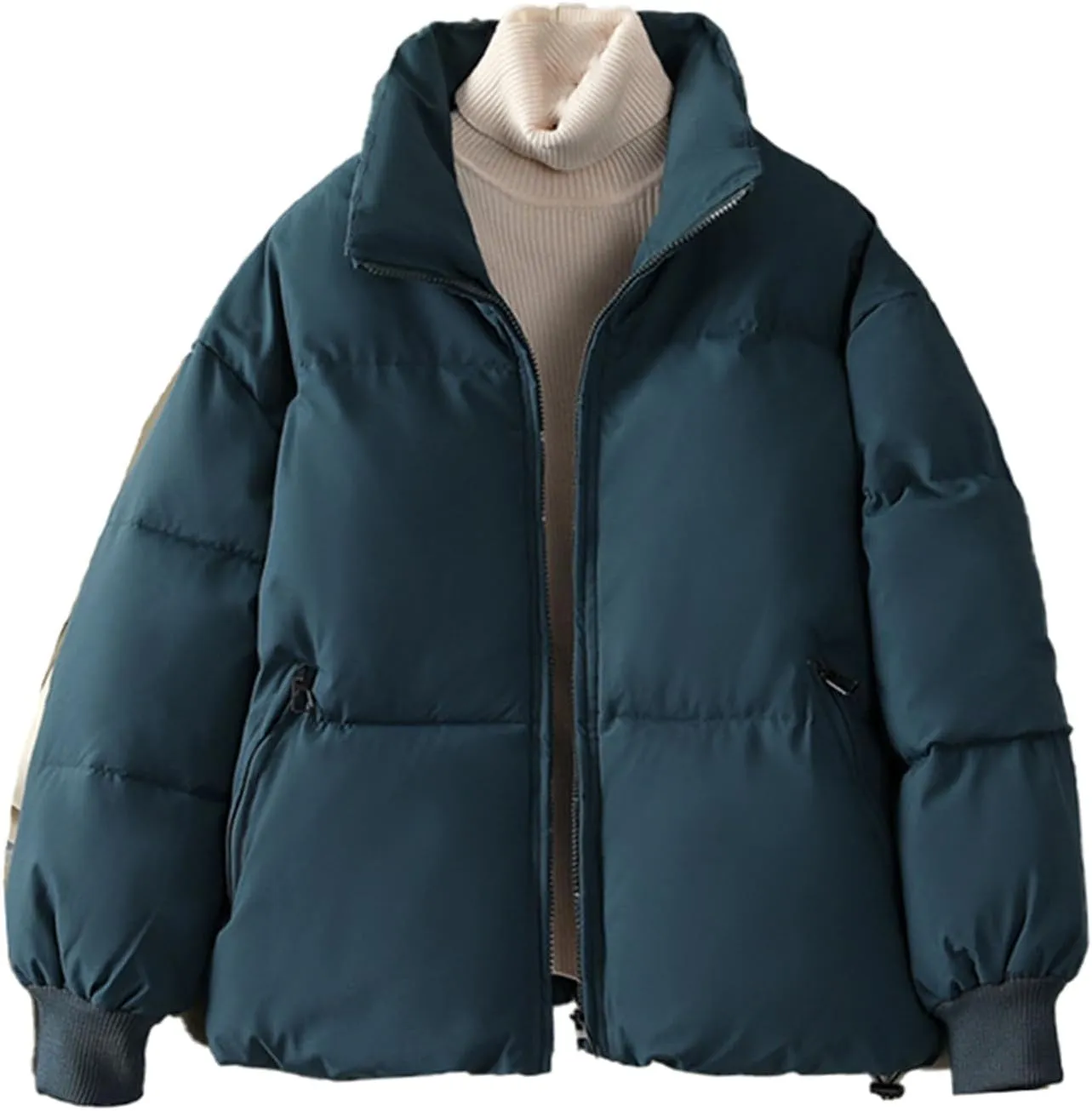 Winter Short Parka Jacket Women Thick Cotton Padded Coats Stand Collar Loose Puffer Parkas Down Jackets Outwear