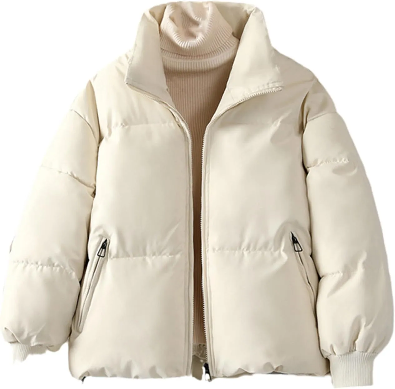 Winter Short Parka Jacket Women Thick Cotton Padded Coats Stand Collar Loose Puffer Parkas Down Jackets Outwear