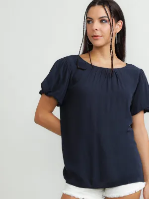 Women Viscose Navy Top