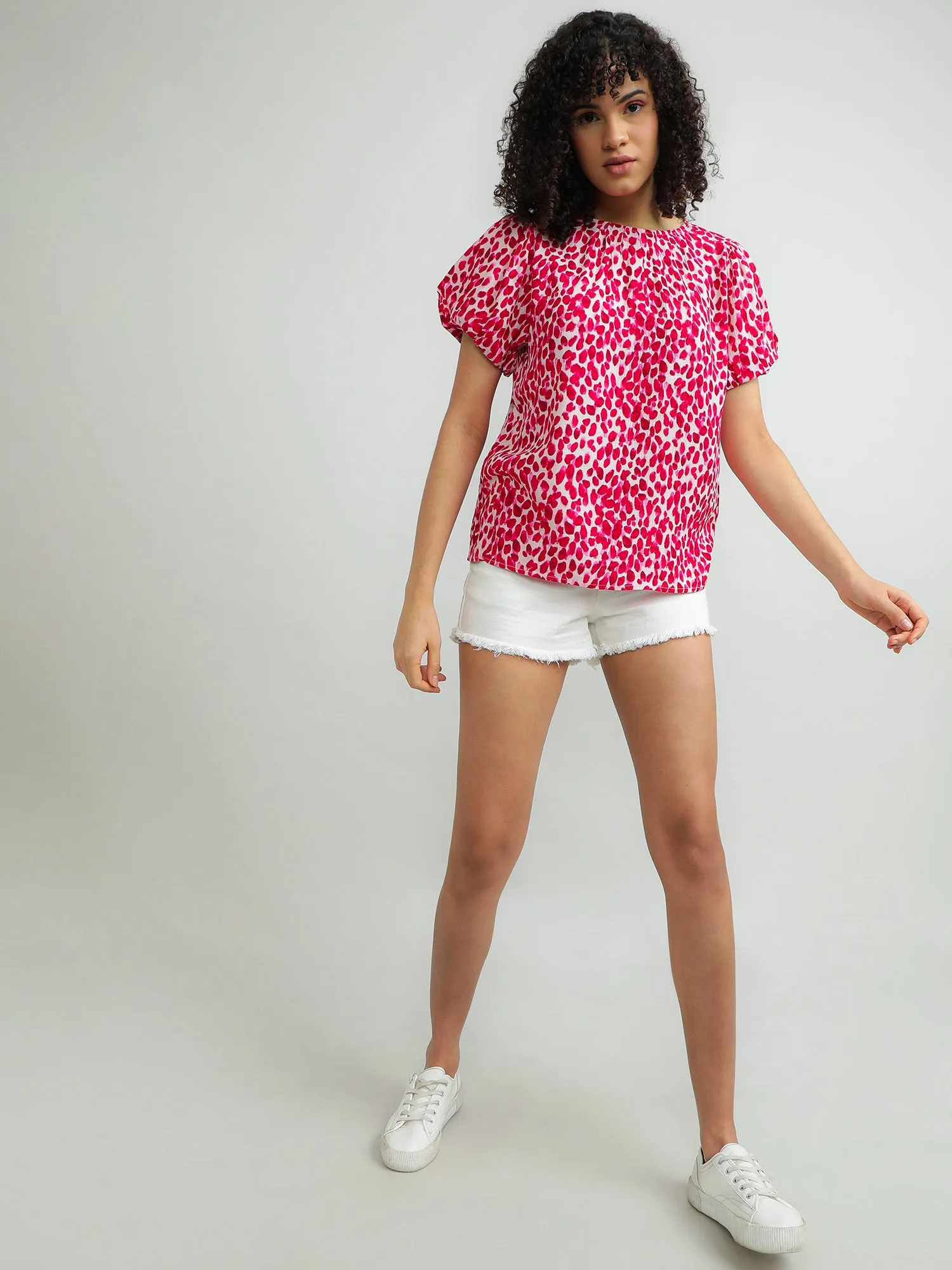Women Viscose Pink Playful Top