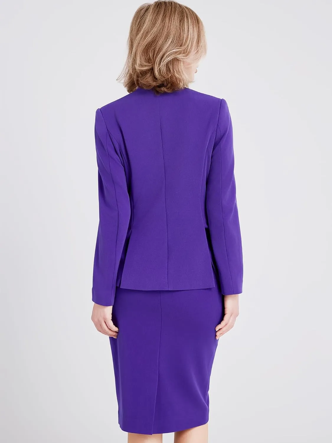 Women's 2 Piece Suit Skirt Set Business Office Work Blazer Jackets and Pencil Skirt with Slit