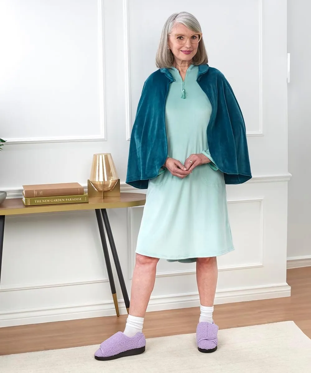 Womens Adaptive Easy-Dress Bed Jacket Cape for Elderly Needs