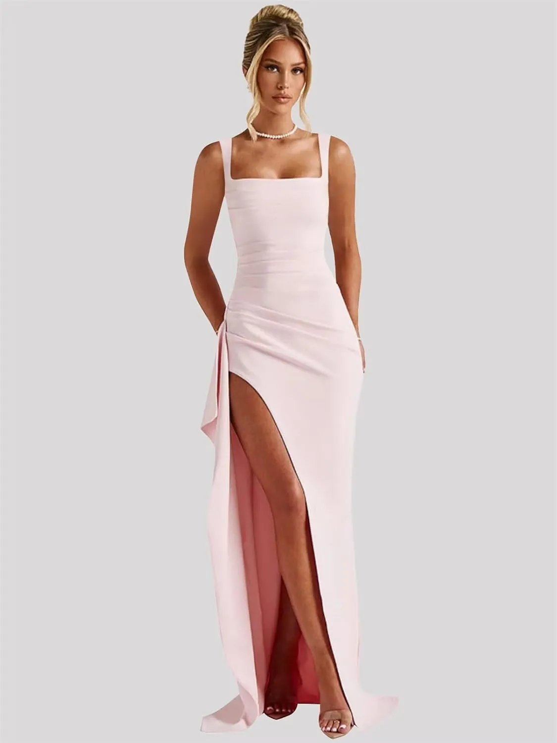 Women's Corset Prom Dresses 2025 Elegant Mermaid Ruffles Ruched Long Formal Evening Cocktail Gowns with Slit