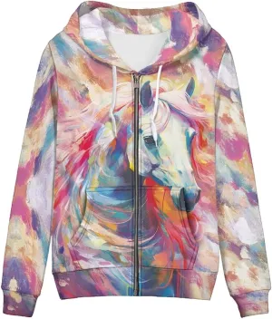 Women's Long Sleeve Hoodie with Smooth Zipper Casual Sweatshirt Y2K Hooded Cardigan Size XS-5XL