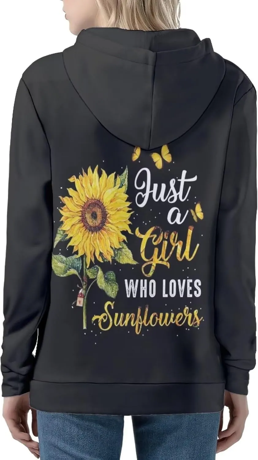 Women's Long Sleeve Hoodie with Smooth Zipper Casual Sweatshirt Y2K Hooded Cardigan Size XS-5XL
