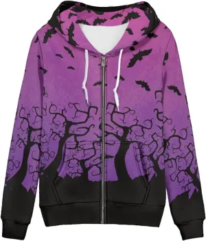 Women's Long Sleeve Hoodie with Smooth Zipper Casual Sweatshirt Y2K Hooded Cardigan Size XS-5XL