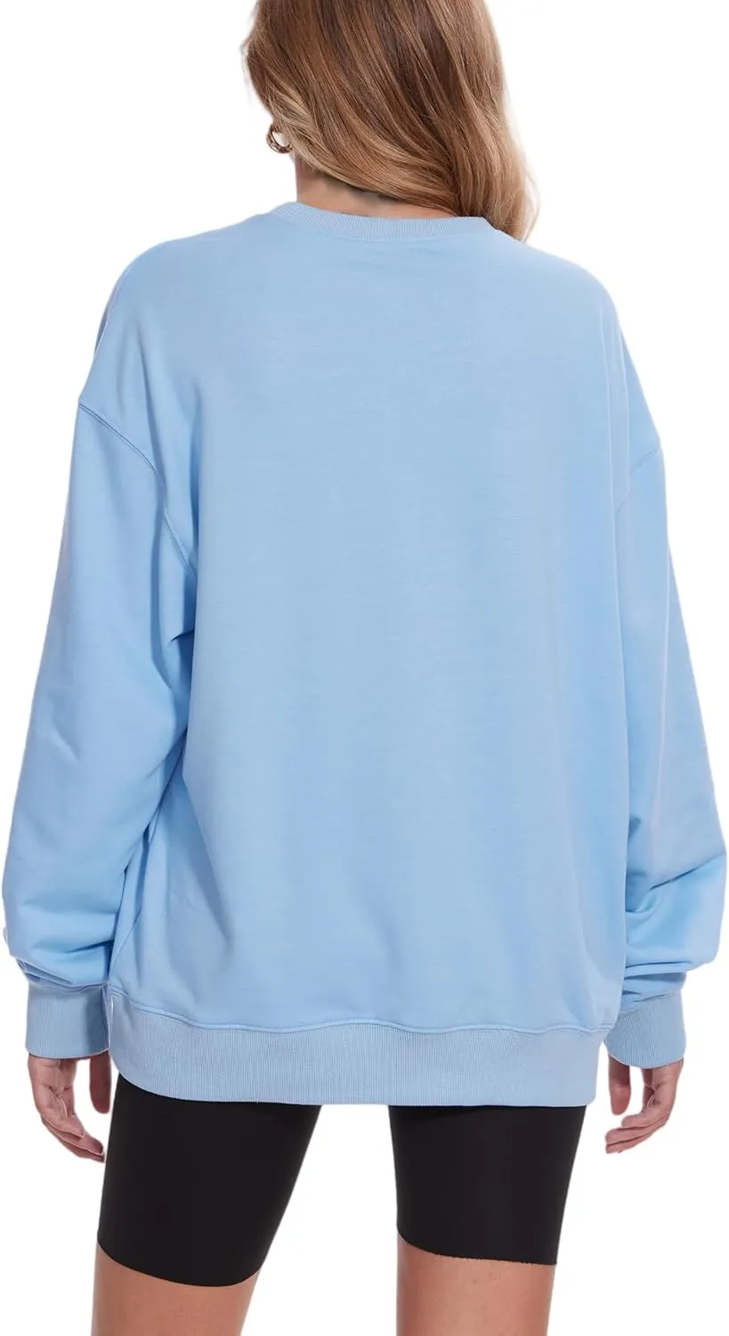 Womens Oversized Sweatshirts Crewneck Pullover Sweaters Casual Long Sleeve Fall Winter Fashion Outfits Clothes