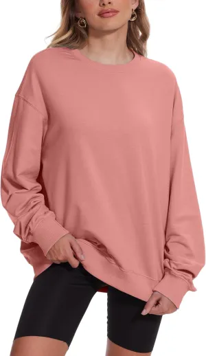 Womens Oversized Sweatshirts Crewneck Pullover Sweaters Casual Long Sleeve Fall Winter Fashion Outfits Clothes