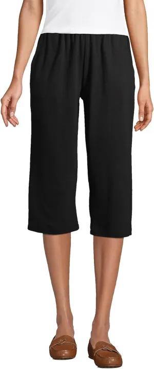 Women'S Sport Knit High Rise Elastic Waist Capri Pants