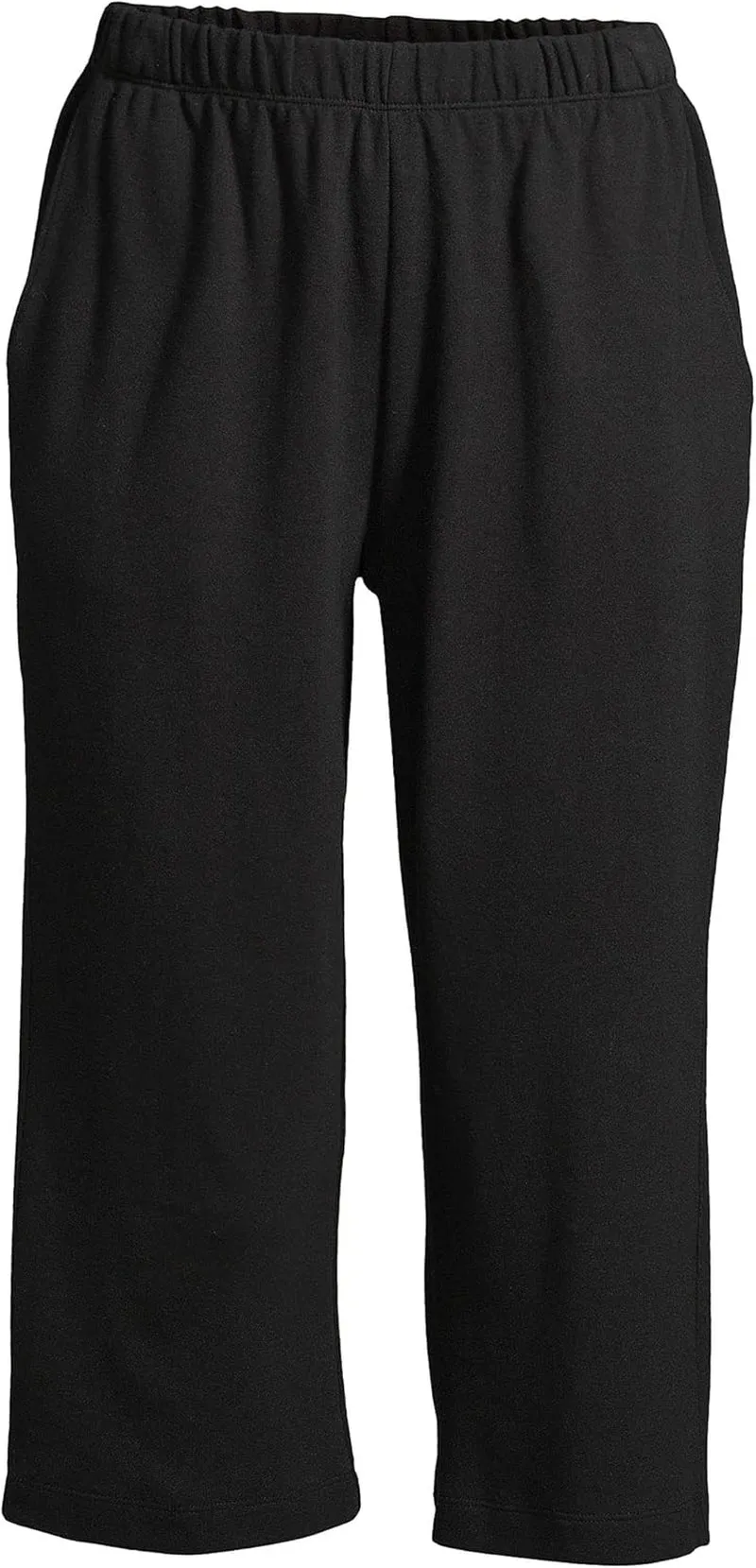 Women'S Sport Knit High Rise Elastic Waist Capri Pants