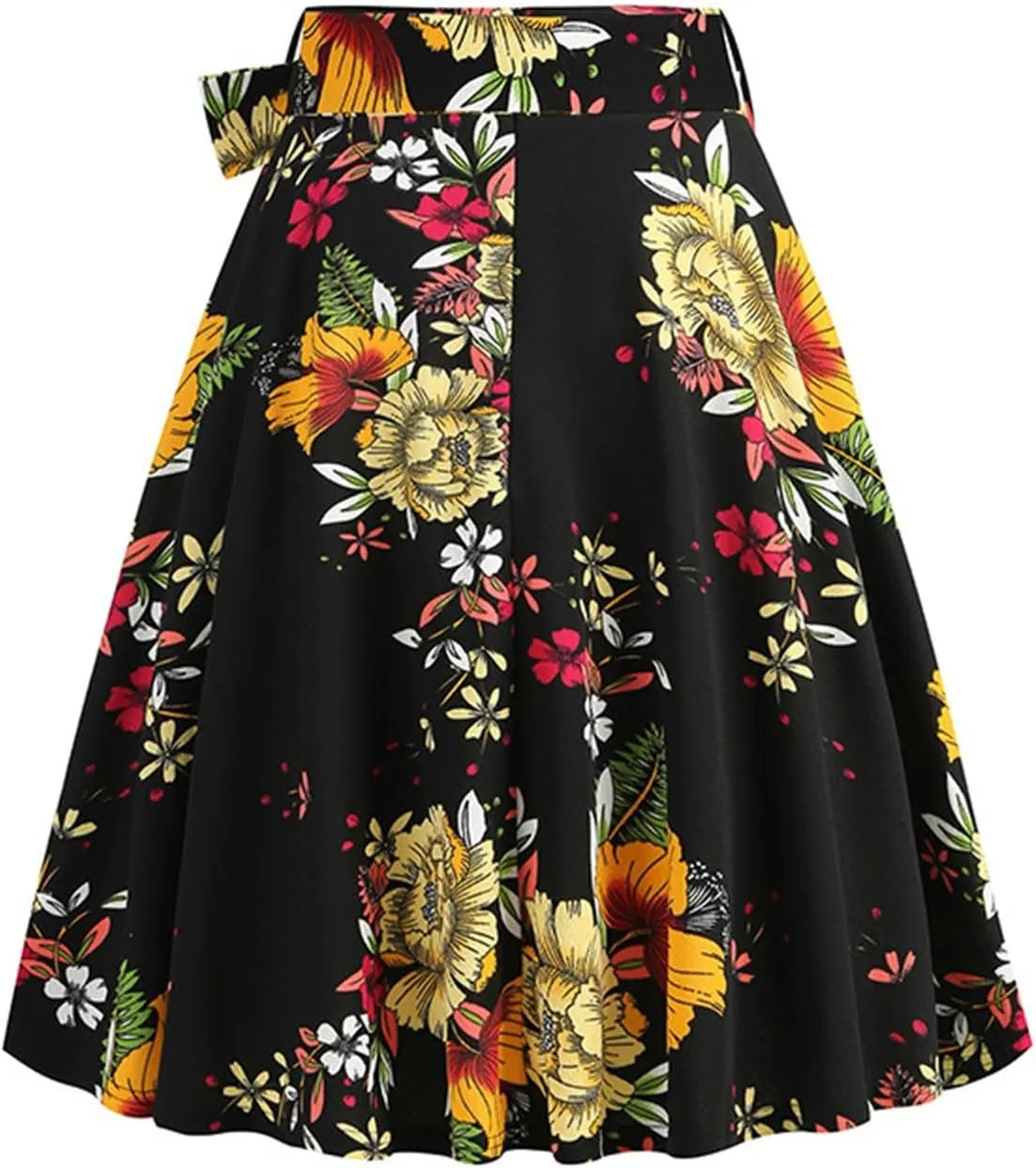Women's Y2K Skirts Drawstring Stretch Waisted Skirt Basic Versatile Stretchy Polka Dot Skater Skirt 2025 New