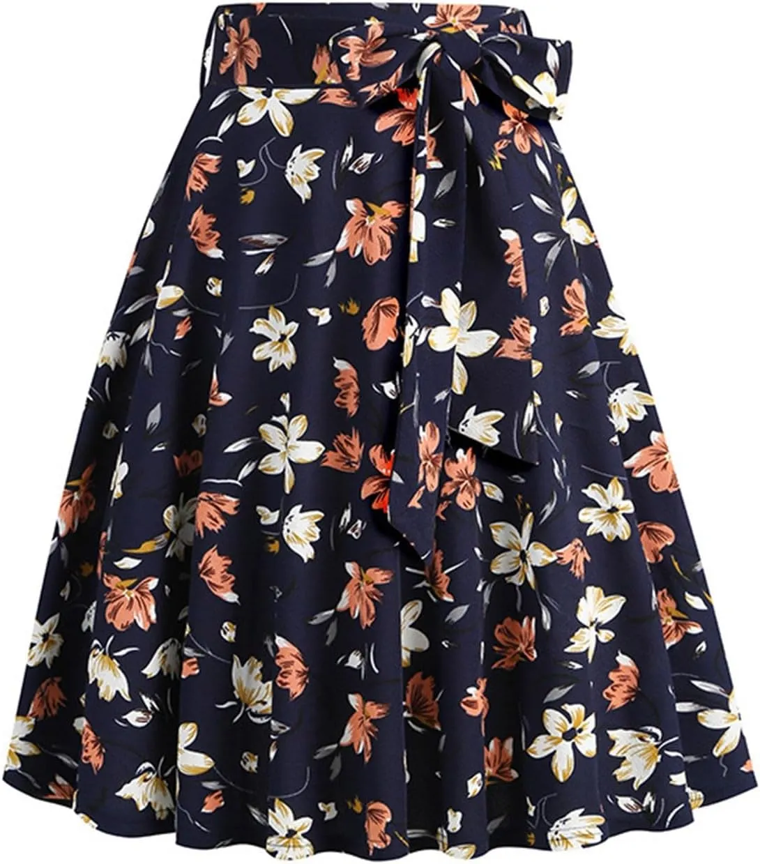 Women's Y2K Skirts Drawstring Stretch Waisted Skirt Basic Versatile Stretchy Polka Dot Skater Skirt 2025 New