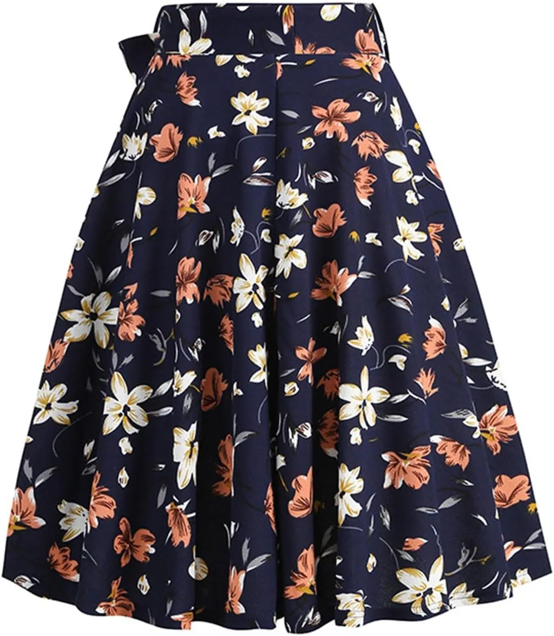 Women's Y2K Skirts Drawstring Stretch Waisted Skirt Basic Versatile Stretchy Polka Dot Skater Skirt 2025 New