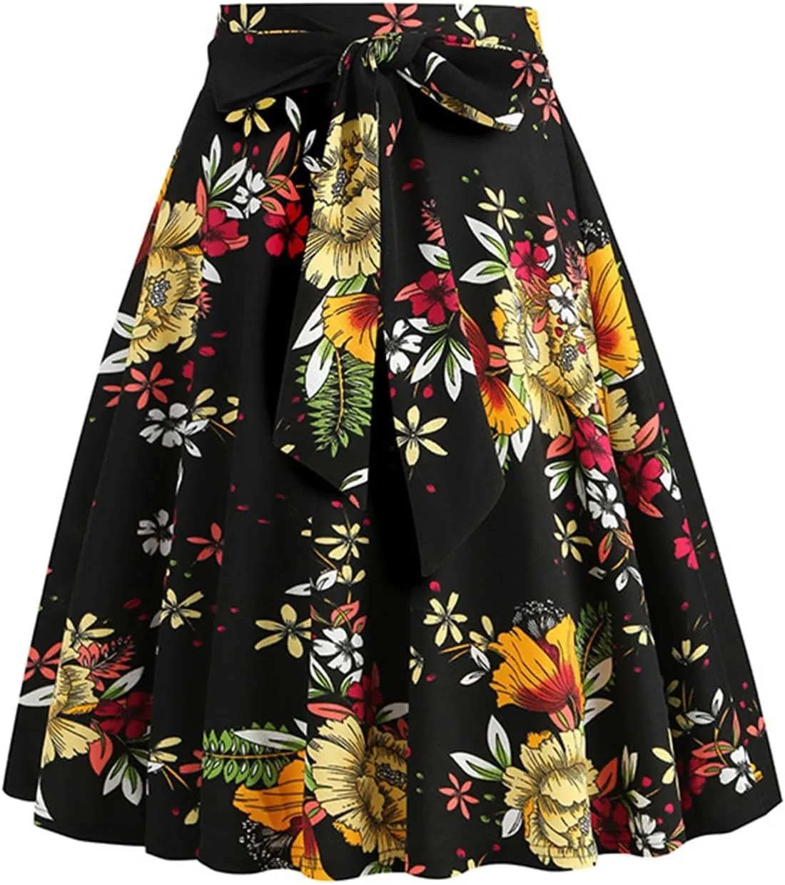 Women's Y2K Skirts Drawstring Stretch Waisted Skirt Basic Versatile Stretchy Polka Dot Skater Skirt 2025 New