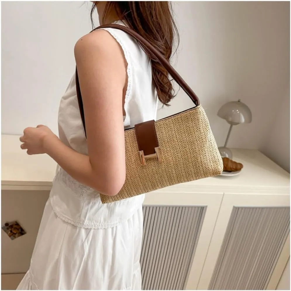 Woven bag,vacation handbags,Straw Bag Straw bag summer versatile niche design shoulder armpit bag Straw Bag Tote