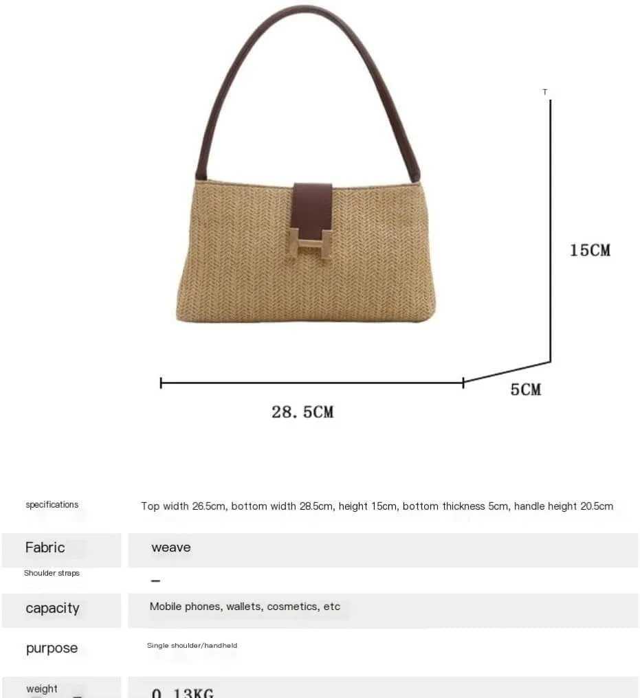 Woven bag,vacation handbags,Straw Bag Straw bag summer versatile niche design shoulder armpit bag Straw Bag Tote