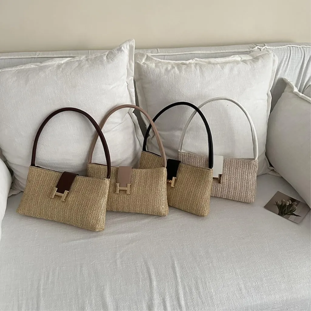 Woven bag,vacation handbags,Straw Bag Straw bag summer versatile niche design shoulder armpit bag Straw Bag Tote
