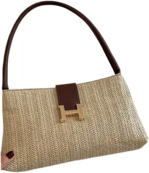 Woven bag,vacation handbags,Straw Bag Straw bag summer versatile niche design shoulder armpit bag Straw Bag Tote