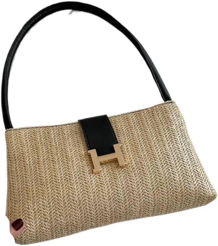Woven bag,vacation handbags,Straw Bag Straw bag summer versatile niche design shoulder armpit bag Straw Bag Tote
