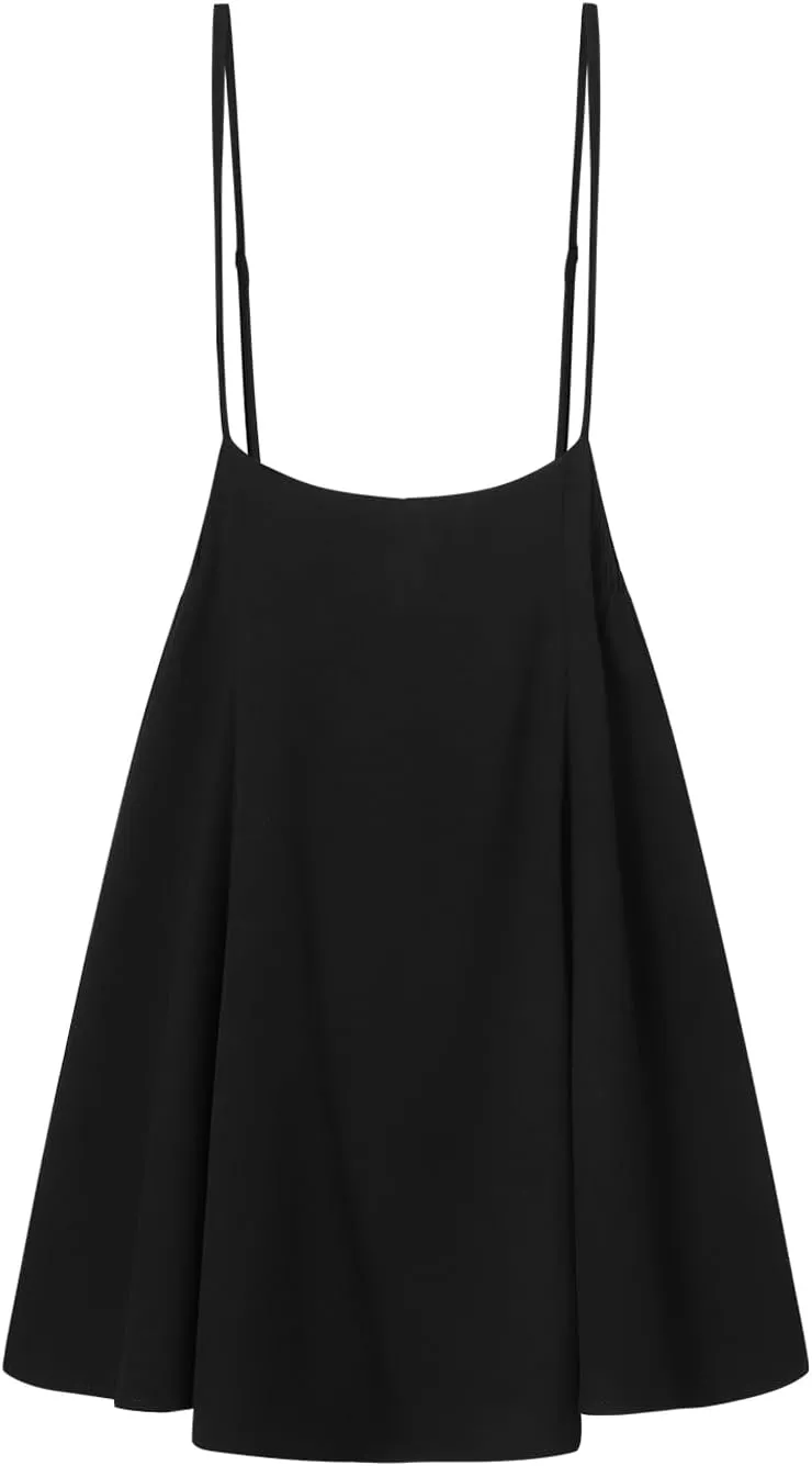 YOINS Women's Suspender Skirt Basic High Waist Versatile Flared Skater Skirt
