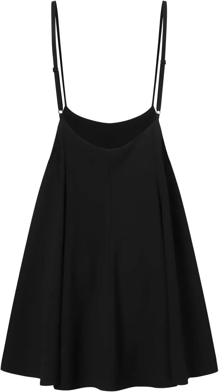 YOINS Women's Suspender Skirt Basic High Waist Versatile Flared Skater Skirt