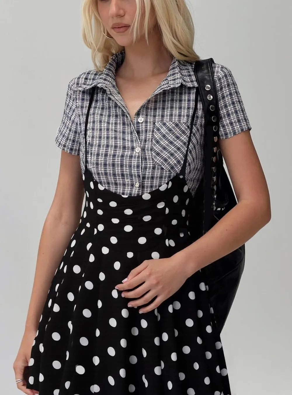 YOINS Women's Suspender Skirt Basic High Waist Versatile Flared Skater Skirt
